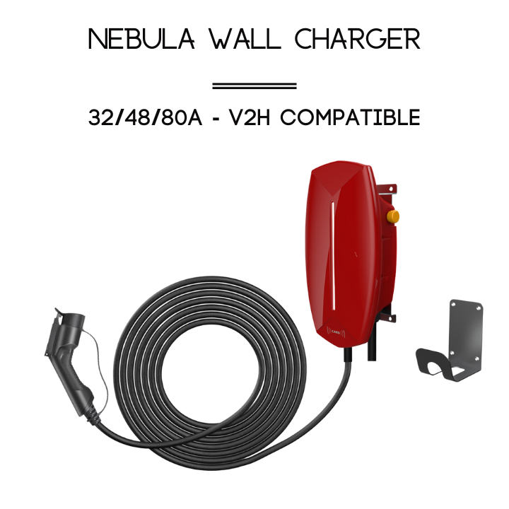 NEBULA WALL CHARGER | 32/48/80A | V2H Compatible | NACS/J1772/Type2