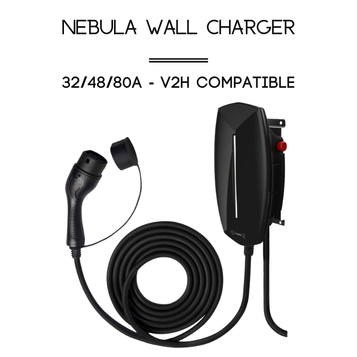 NEBULA WALL CHARGER | 32/48/80A | V2H Compatible | NACS/J1772/Type2