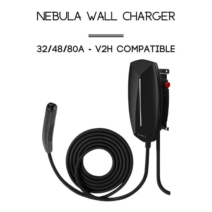 NEBULA  WALL CHARGER | 32/48/80A | V2H Compatible | NACS/J1772/Type2