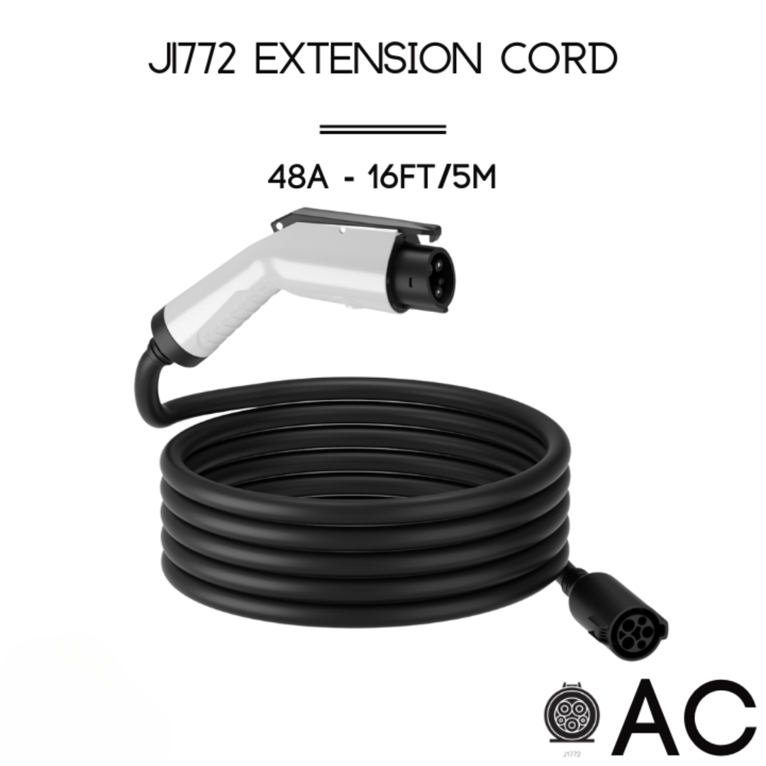 48A | J1772 Extension Cord | AC | 16ft/5m | 12 Months Warranty