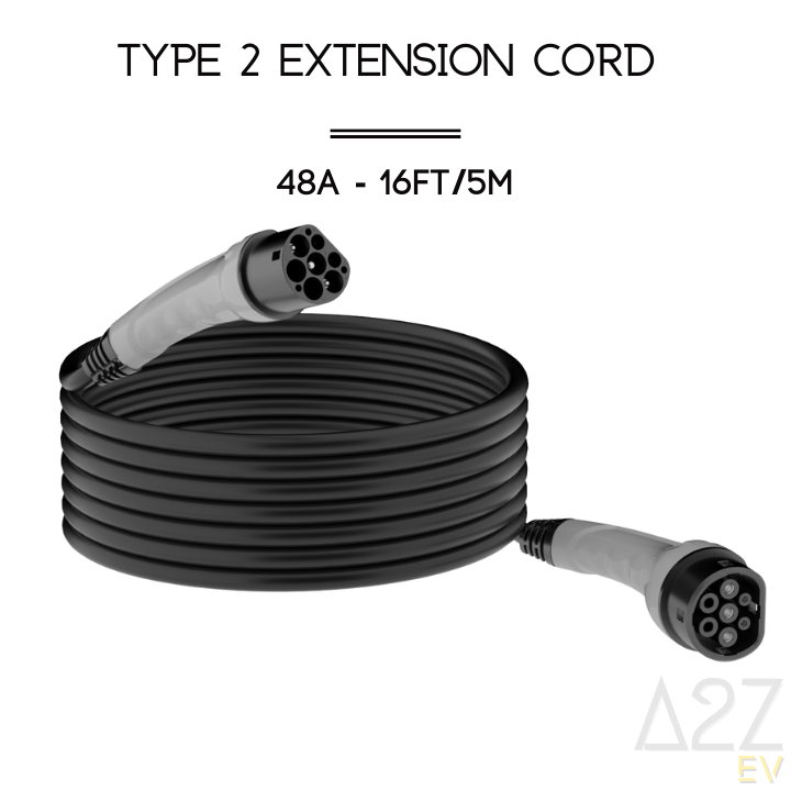 48A | Cordon de rallonge de type 2 | Câble certifié UL | 16ft/5m | 12 mois de garantie