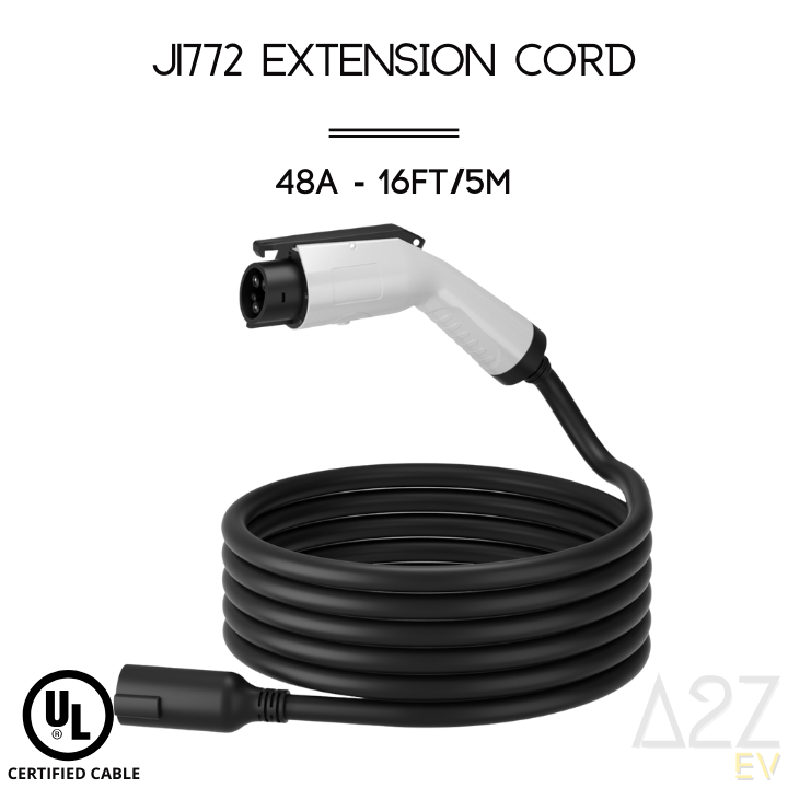 48A | J1772 Cordon de rallonge | Câble certifié UL | 16ft/5m | 12 mois de garantie