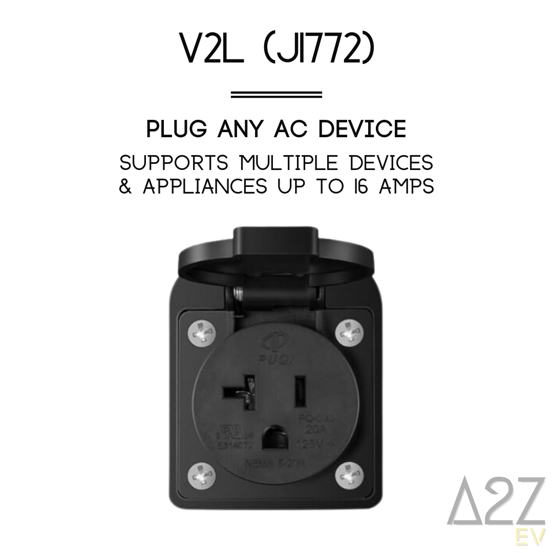 V2L Adapter Compatible with Hyundai Ioniq 5 & Ioniq 6, KIA EV6, KIA NIRO  EV, Genesis GV60/70/80- Vehicle to Load Adapter (Black) 