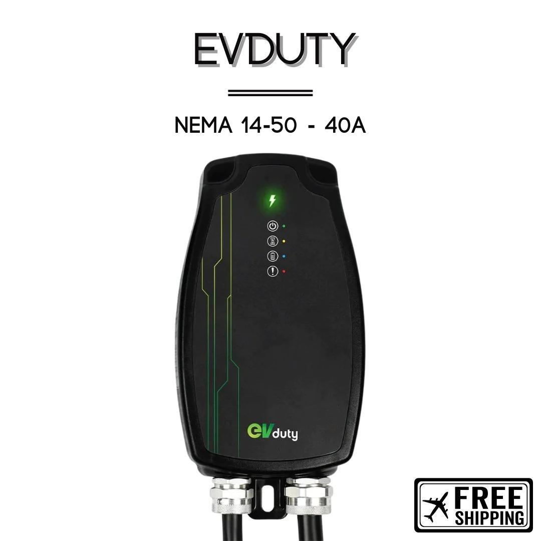 EVduty 40A Portable NEMA 14-50P | Station de charge pour véhicules électriques